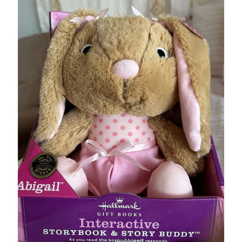 Hallmark Gift Books INTERACTIVE STORY BUDDY Abigail Plush Bunny & Storybook