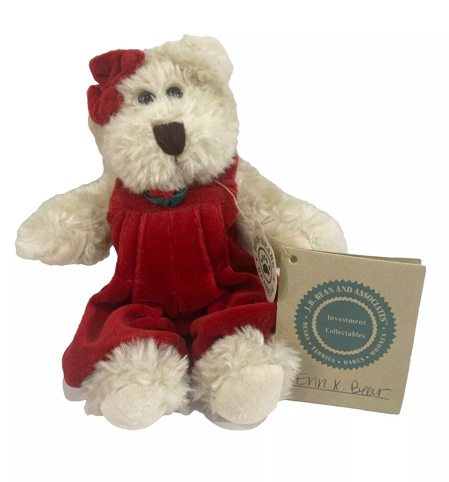 Boyds Bears Plush "Erin" 7" Red Velvet Jumper