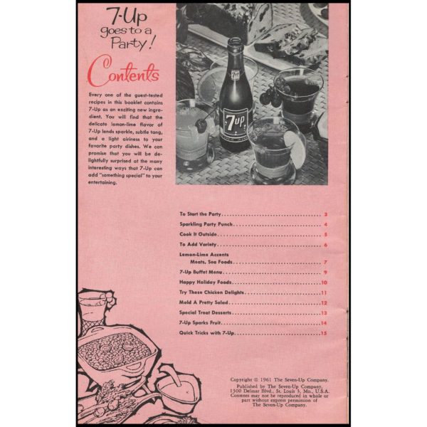 7-Up Goes To A Party! Recipes for Barbecues, Guest Dinners, Open Houses and Holiday Events - 1961 (Paperback)