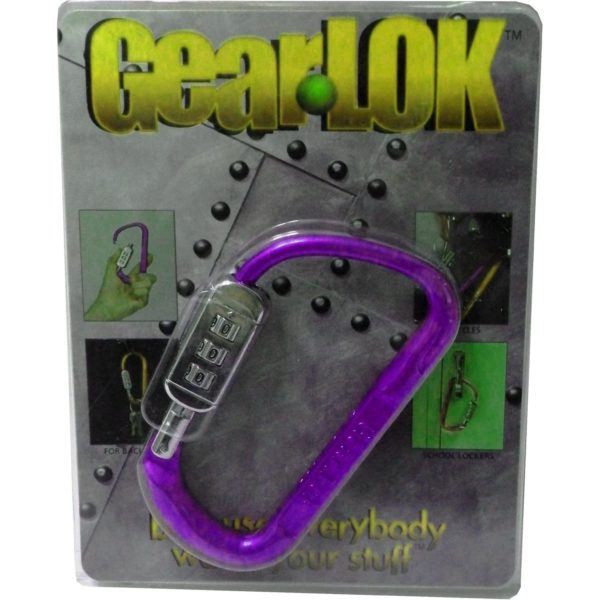 Gear-Lok Large Caribiner Style Combination Lock (Purple)