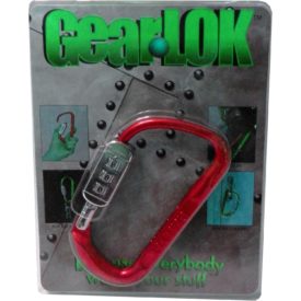 Gear-Lok Large Caribiner Style Combination Lock (Red)