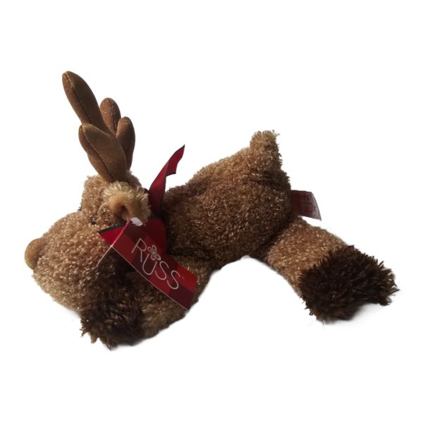 Russ Berrie & Co "Antlers" Glitter Floppy Reindeer Plush 9 Inch #22428