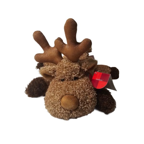 Russ Berrie & Co "Antlers" Glitter Floppy Reindeer Plush 9 Inch #22428