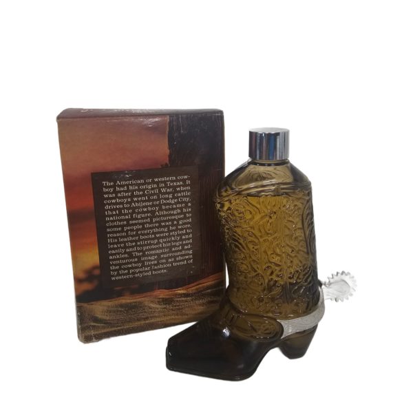 Vintage 1970's Avon Western Boot Glass Bottle Wild Country After Shave 5 fl. oz,