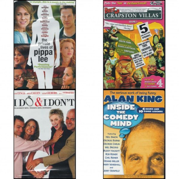 DVD Comedy Movies 4 Pack Fun Gift Bundle: The Private Lives of Pippa Lee  Best of Crapston Villas, Vol. 1  I Do & I Don't  Alan King Inside the Comedy Mind: Gold Collection