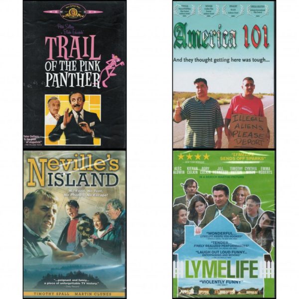 DVD Comedy Movies 4 Pack Fun Gift Bundle: Trail of the Pink Panther  America 101  Neville's Island   Lymelife