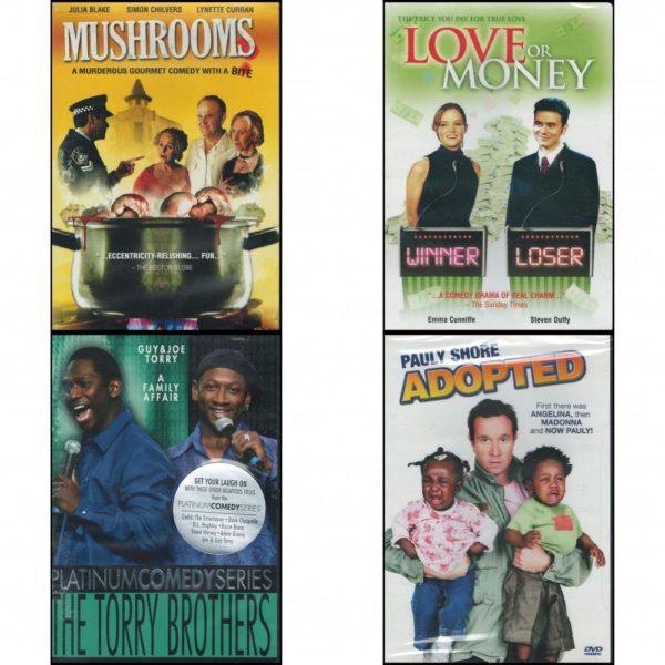 DVD Comedy Movies 4 Pack Fun Gift Bundle: Mushrooms   Love or Money  Platinum Comedy Series - The Torry Brothers  Adopted