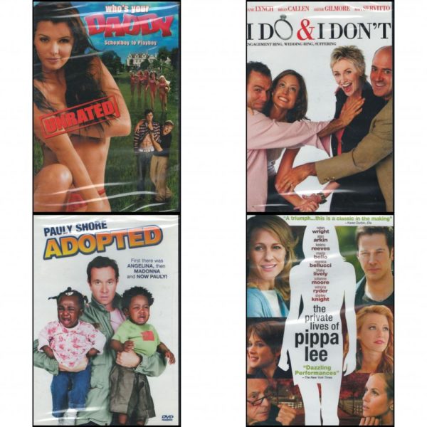 DVD Comedy Movies 4 Pack Fun Gift Bundle: Gaiam Who's Your Daddy  I Do & I Don't  Adopted  The Private Lives of Pippa Lee