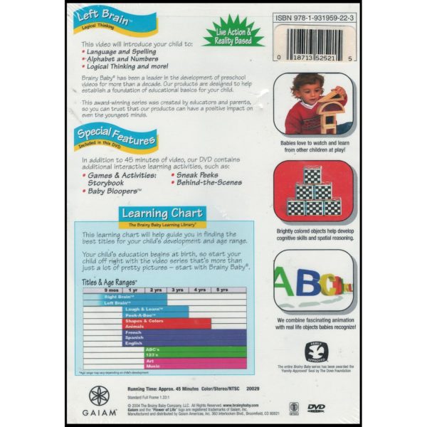 Brainy Baby: Left Brain - Logical Thinking (DVD)
