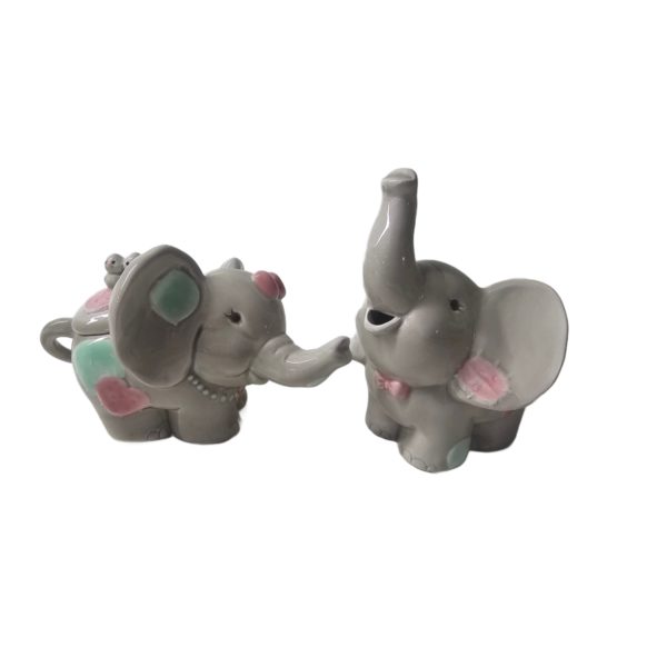 1992 Enesco "Tea for Two" Noah's Ark Sugar Bowl & Creamer Set