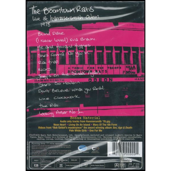 Boomtown Rats - Live at Hammersmith Odeon 1978 (DVD)