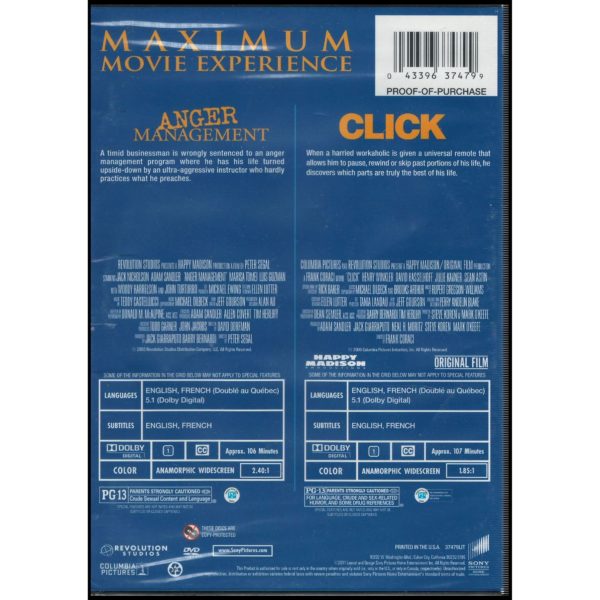 Anger Management, CLICK: Double Feature (DVD)