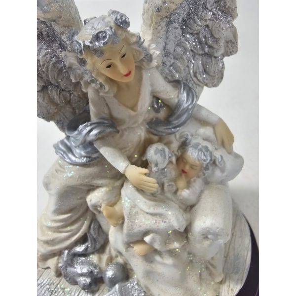 Vintage 2000 Angels by Lincolnshire Guardian Angel Cradling Sleeping Baby Resin Figurine 6 Inch