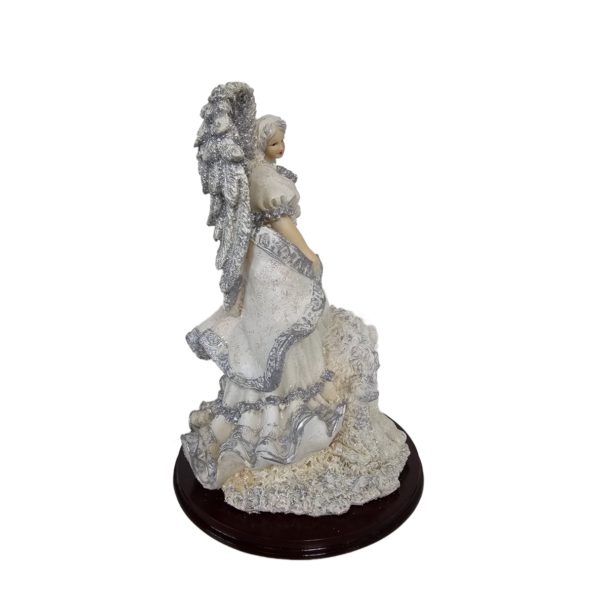 Vintage 2000 Lincolnshire Sparkle Angel w/ Lion and Lamb Resin Figurine 10 Inch