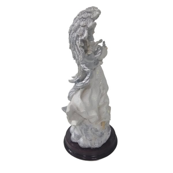 Vintage 1999 Lincolnshire Sparkle Angel w/ Doves Resin Figurine 8 Inch