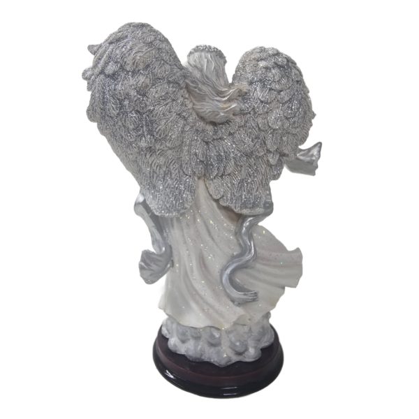 Vintage 1999 Lincolnshire Sparkle Angel w/ Doves Resin Figurine 8 Inch