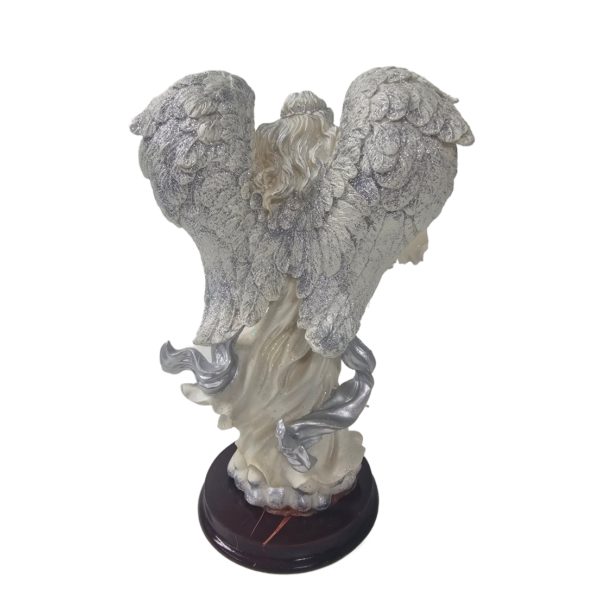 Vintage 1999 Lincolnshire Sparkle Angel Holding a Cloth Resin Figurine 7.5 Inch