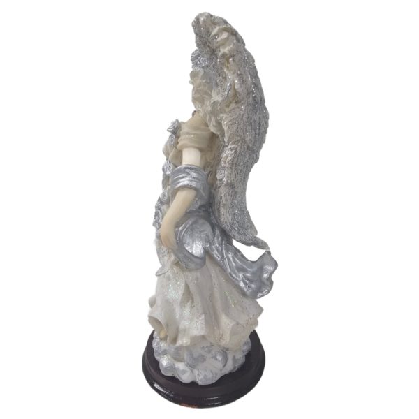Vintage 1999 Lincolnshire Sparkle Angel Holding a Dove Resin Figurine 7.5 Inch