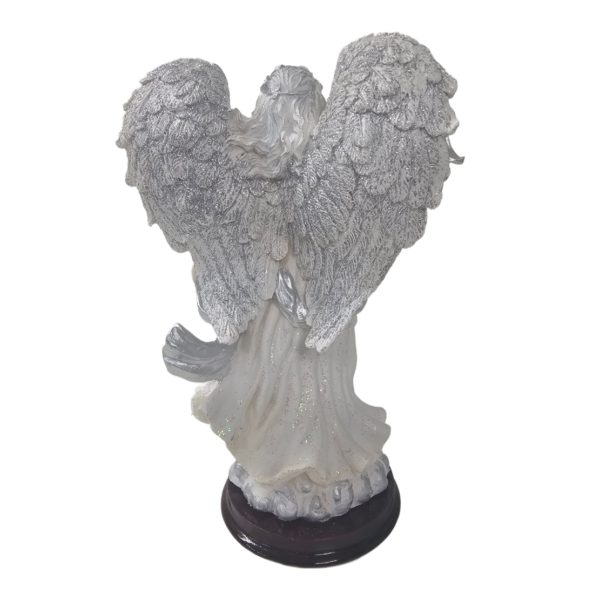 Vintage 1999 Lincolnshire Sparkle Angel Holding a Dove Resin Figurine 7.5 Inch