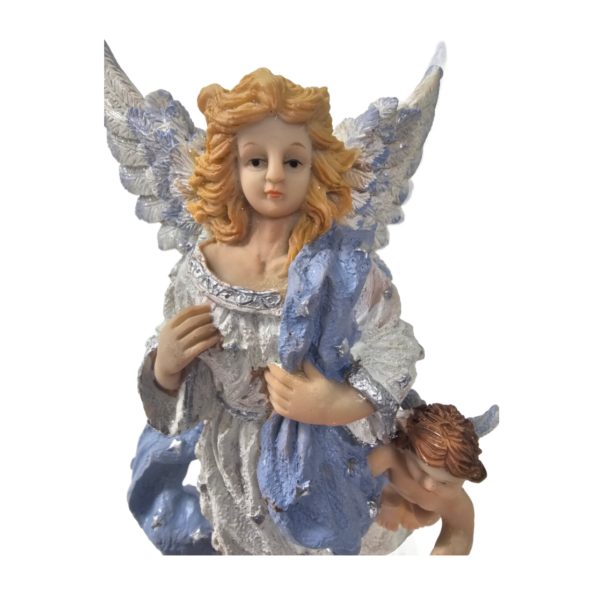 Vintage 1999 Angels by Lincolnshire Angel w/ Cherubs Resin Figurine 9 Inch