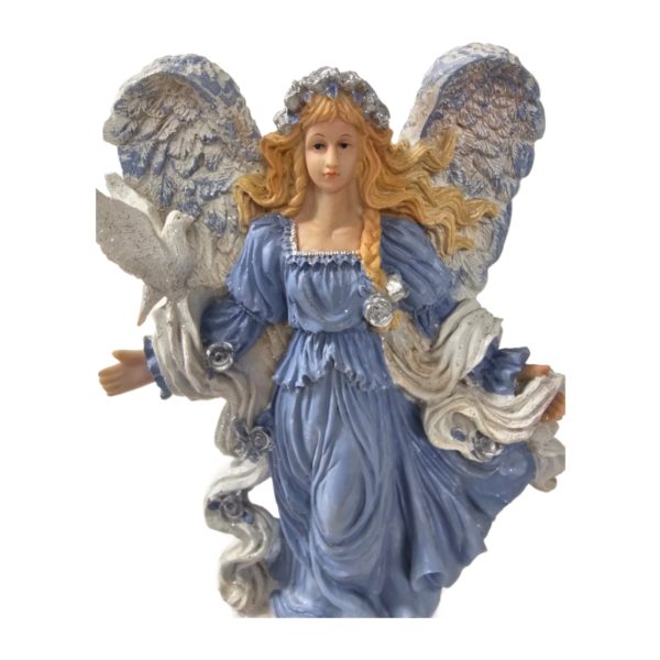 Vintage 1999 Angels by Lincolnshire Angel w/ Dove Resin Figurine 9 Inch