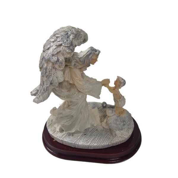 Vintage 2000 Angels by Lincolnshire Guardian Angel Playing w/ Baby Resin Figurine 6 Inch