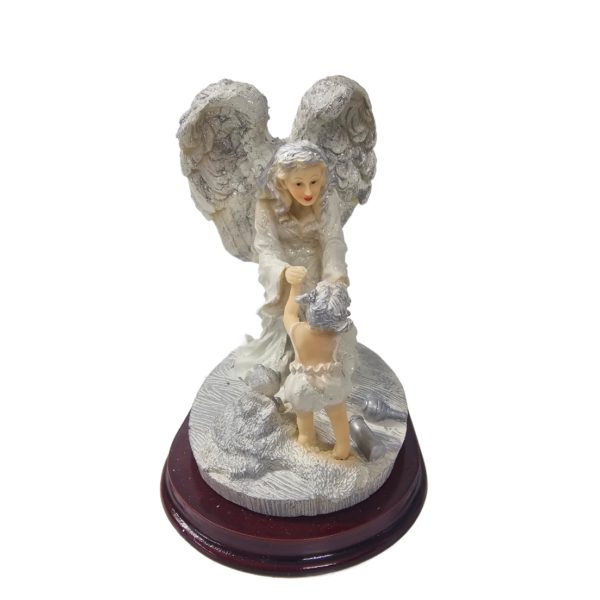 Vintage 2000 Angels by Lincolnshire Guardian Angel Playing w/ Baby Resin Figurine 6 Inch