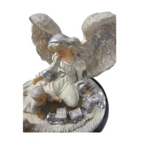Vintage 2000 Angels by Lincolnshire Guardian Angel Playing w/ Baby & Train Set Resin Figurine 6 Inch