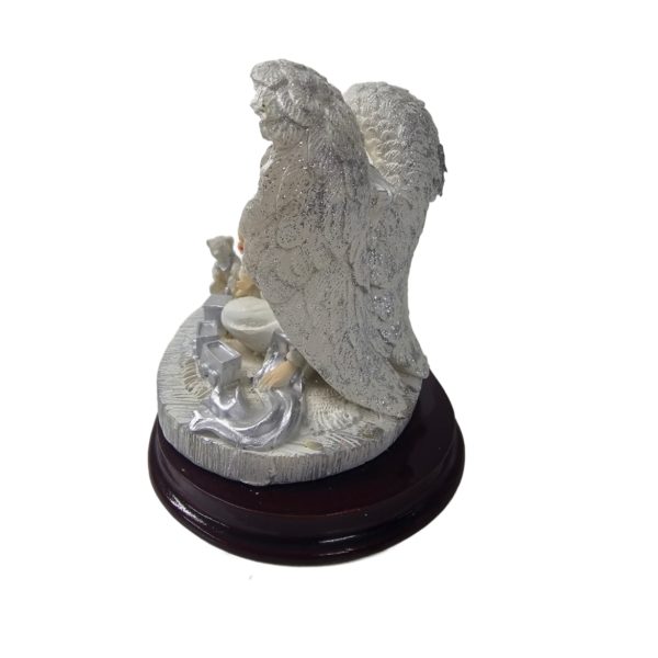 Vintage 2000 Angels by Lincolnshire Guardian Angel Playing w/ Baby & Train Set Resin Figurine 6 Inch