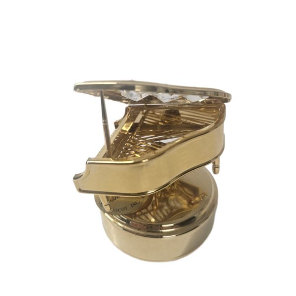 Mascot Inc Crystal Delights Music Box Piano 24K Gold Plated Austrian Crystal Plays Love Makes The World Go Around