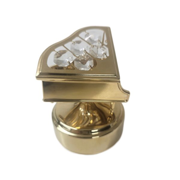 Mascot Inc Crystal Delights Music Box Piano 24K Gold Plated Austrian Crystal Plays Love Makes The World Go Around
