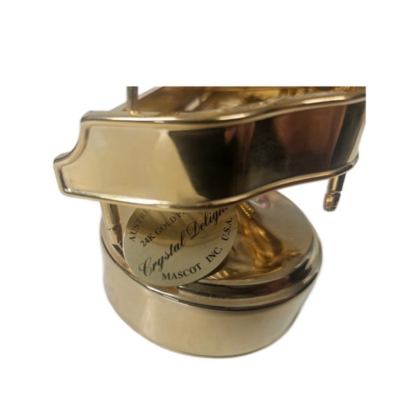 Mascot Inc Crystal Delights Music Box Piano 24K Gold Plated Austrian Crystal Plays Love Makes The World Go Around