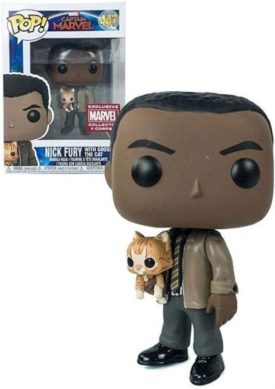 Funko Pop! Captain Marvel NICK FURY with GOOSE THE CAT #447 Collector Corps Marvel Exclusive