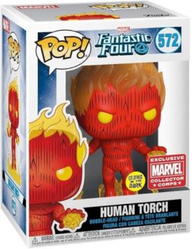 Funko Pop! Fantastic Four Human Torch #572 Glow in The Dark Marvel Collector Corps Exclusive