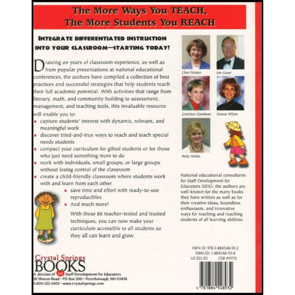The More Ways You Teach the More Students You Reach: 86 Strategies for Differentiating Instruction (Paperback)