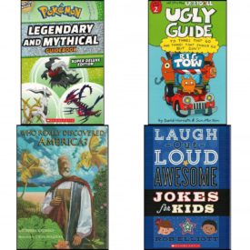 Children's Fun & Educational 4 Pack Paperback Book Bundle (Ages 6-12): Legendary and Mythical Guidebook  by Simcha Whitehill The Ugly Guide to Things that Go and Things that Should Go But Don't  by David Horvath,Sun-Min Kim Who Really Discovered America?  by Stephen Krensky Laugh-out-loud Awesome Jokes for Kids  by Rob Elliott Humorist
