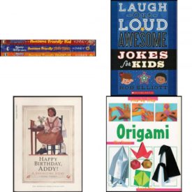 Children's Fun & Educational 4 Pack Paperback Book Bundle (Ages 6-12): Wimpy Kid 3 Book Set: Awesome Friendly Kid, Spooky Stories, Adventure  Laugh-out-loud Awesome Jokes for Kids  by Rob Elliott Humorist Addy Saves the Day  by Connie Rose Porter Origami  by Clive Stevens