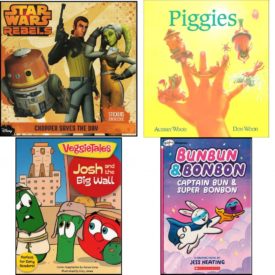 Children's Fun & Educational 4 Pack Paperback Book Bundle (Ages 6-12): Star Wars Rebels Chopper Saves the Day  by Elizabeth Schaefer Piggies  Josh and the Big Wall  by Big Idea Entertainment, LLC Captain Bun and Super Bonbon: a Graphix Chapters Book Bunbun and Bonbon #3  by Jess Keating