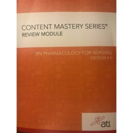 Content Mastery Series:  RN Pharmacology for Nursing: Edition 8. 0 (Paperback)