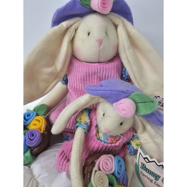 Vintage Bunny & Me Mother & Daughter Bunny Rabbit Plush Dolls Easter Spring Decoration