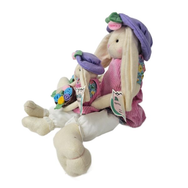Vintage Bunny & Me Mother & Daughter Bunny Rabbit Plush Dolls Easter Spring Decoration