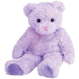 2003 TY Classic Plush - LILAC the Bear Sparkle Fur (14 inch)