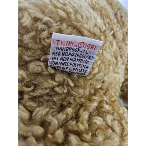 1991 Vintage TY Beanie Stars & Stripes USA Sweater Large Curly Teddy Bear (24 Inch) Rare