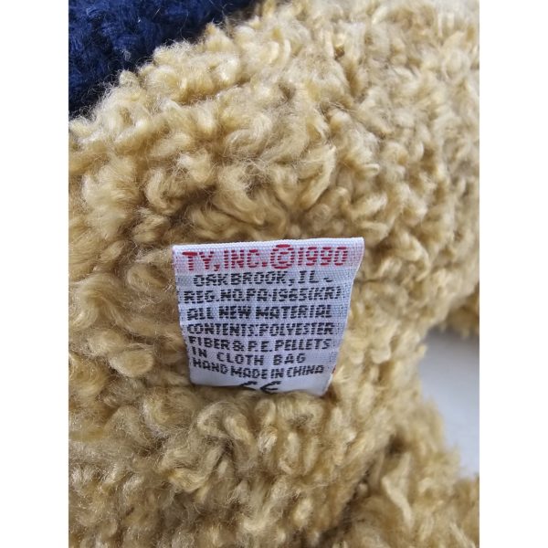 1999 Vintage TY Classic Plush Stars & Stripes USA Flag Sweater Curly Teddy Bear (16 Inch) Rare