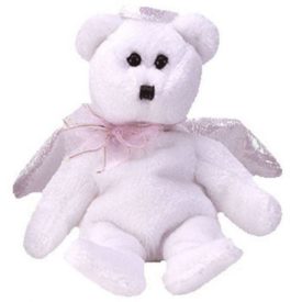 Ty Jingle Beanie Baby: HALO the Angel Bear Plush Ornament (5 inch)