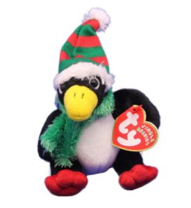 TY Jingle Beanie Baby: Toboggan the Penguin Plush Ornament (4 inch)