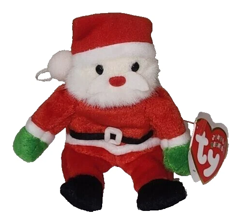 2002 TY Jingle Beanie Baby: Santa Plush Ornament (4 inch)