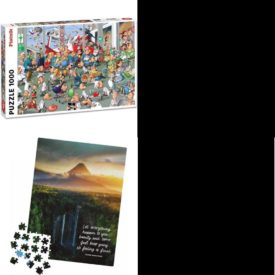 Assorted Puzzles 4 Pack Bundle: Piatnik Francois Ruyer Accidents and Emergencies 1000 Piece Puzzle MasterPieces Inc Farmall Tractors 4-Pack 500 Piece Jigsaw Puzzles 300 Piece Calm Jigsaw Puzzle for Relaxation, Stress Relief, and Mood Elevation, for Adults and Kids Ages 8 and up, Waterfall Mountain Merry Christmas To All Santa Claus Sleigh Reindeer 550 pc 18 x 24 Hallmark Puzzle