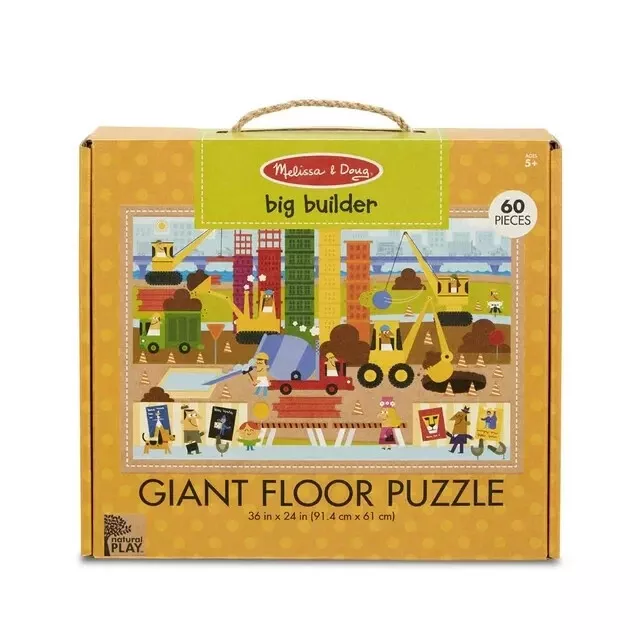 Melissa & Doug Natural Play Giant Floor Puzzle: Big Builder (60 Pieces)
