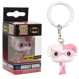 Funko Pocket Pop! Keychain: DC Comics - HARLEY QUINN (Pink & White) Hot Topic Exclusive